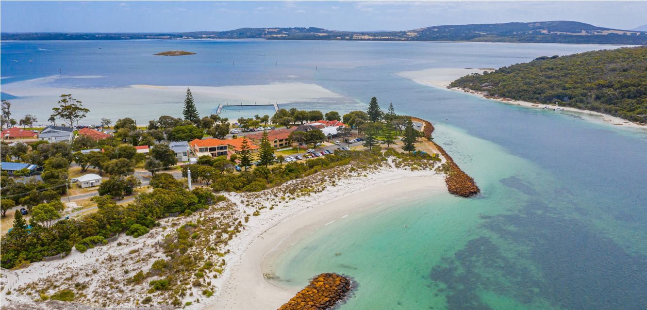 An aerial view of Emu Point near Albany, Western Australia.