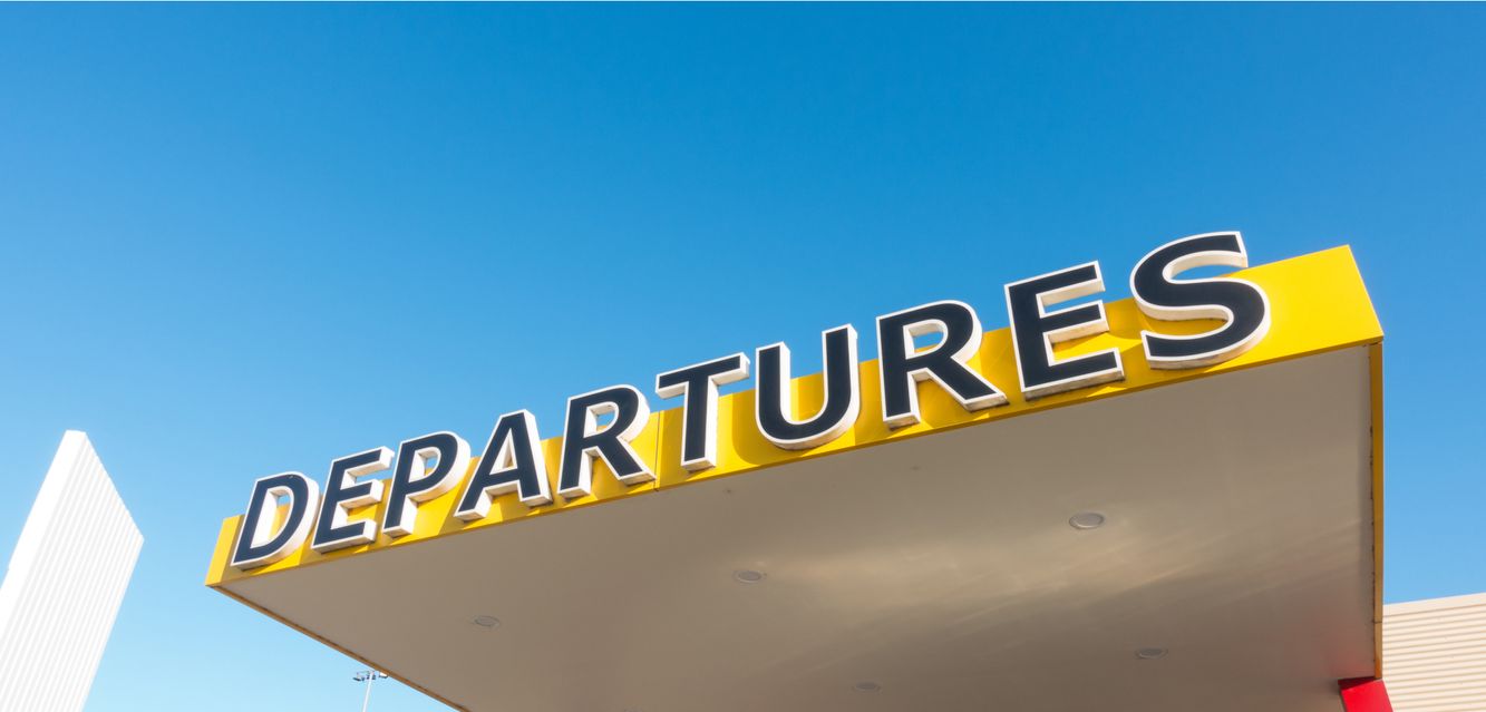 The entrance to Departures at Avalon Airport.