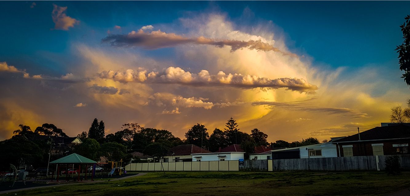 Spectacular light over the Sydney suburb of Bankstown.