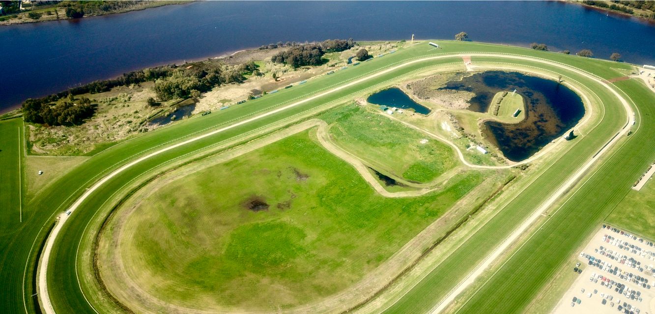 An aerial view of Belmont Park in Perth.