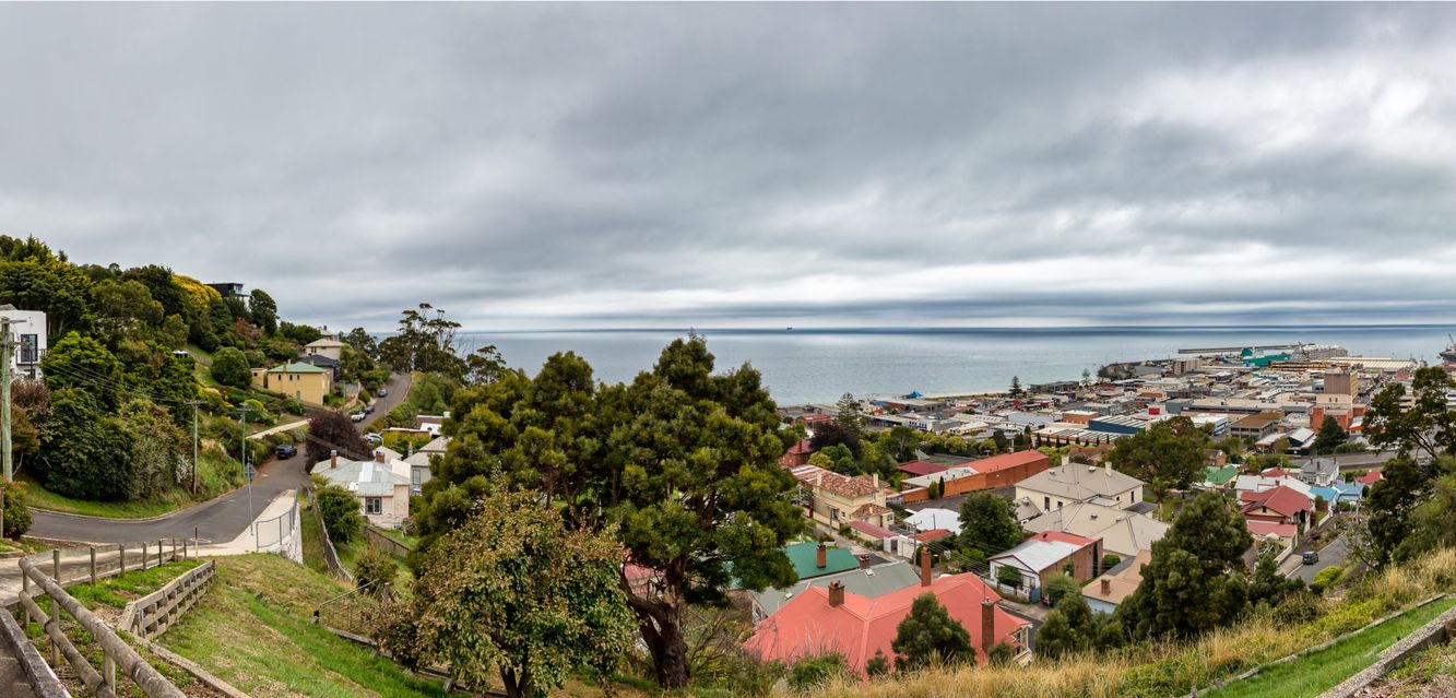 A panorama over Burnie’s centre and port.
