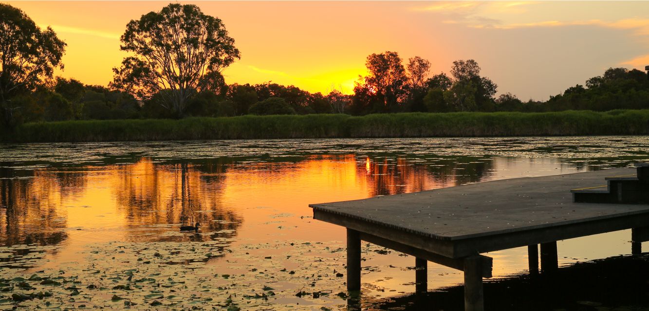 Sunset at Minnippi Parklands at Cannon Hill, Brisbane.
