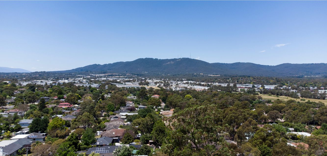 The view of Mount Dandenong from Croydon, Victoria.