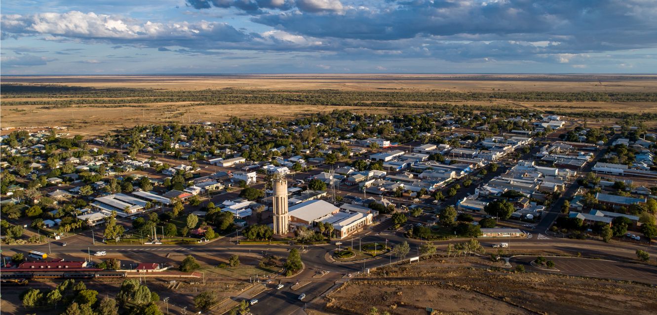 An aerial view of Longreach, Queensland.
