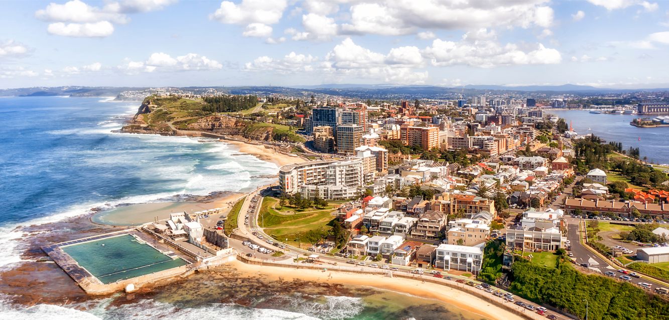 Overlooking Newcastle’s famous ocean baths.