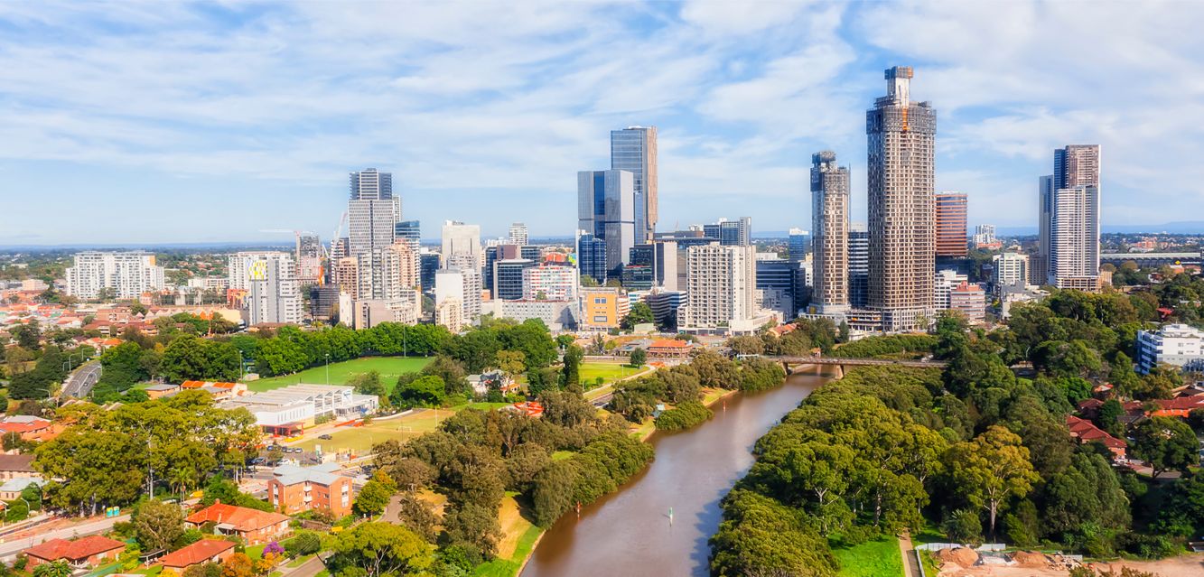 The Parramatta CBD and river.