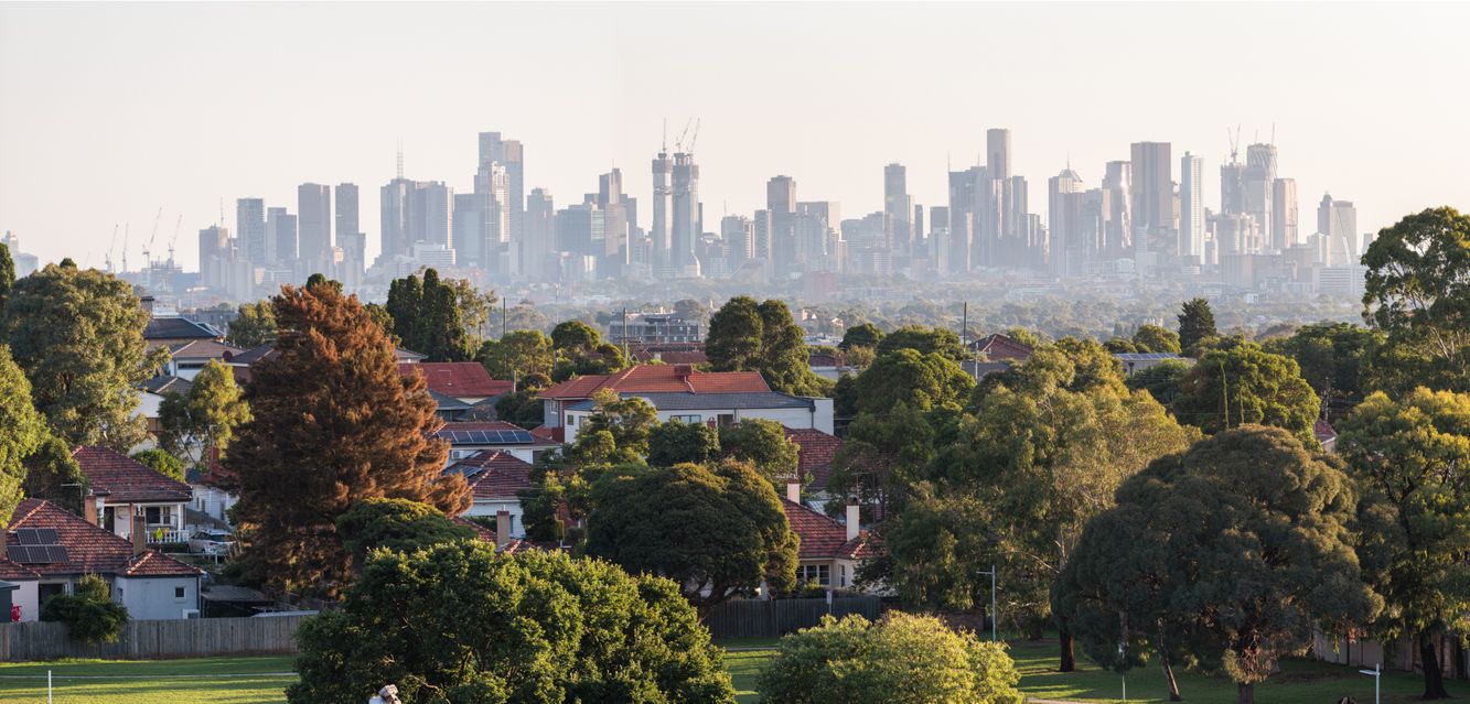The view of downtown Melbourne’s skyline from Preston.