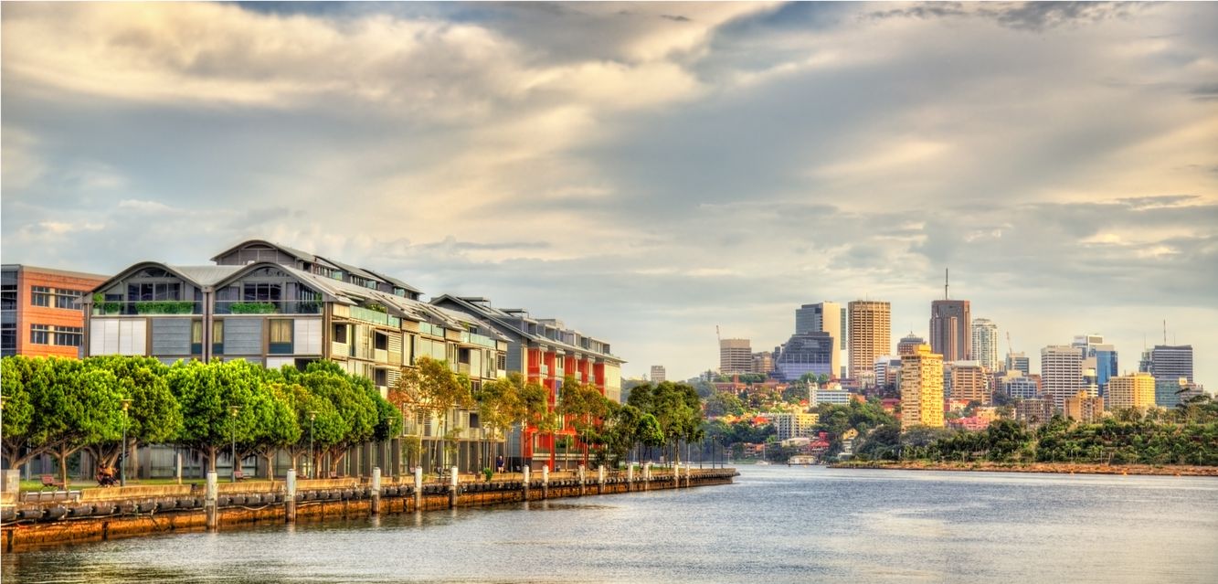 A view of Pyrmont Bay, Sydney.