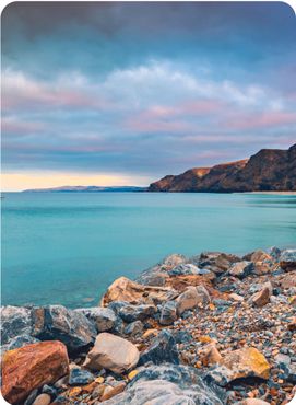 Rapid Bay beach view at sunset, Second Valley, South Australia.