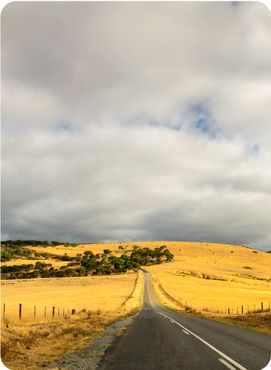 Scenic drive on the road from Rapid bay during hot summer season, Fleurieu Peninsula, South Australia.