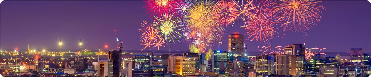 New Year Fireworks display in Adelaide, South Australia.