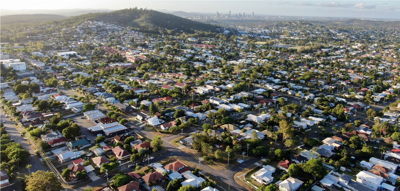 View of Mount Gravatt and Brisbane beyond, from Underwood.