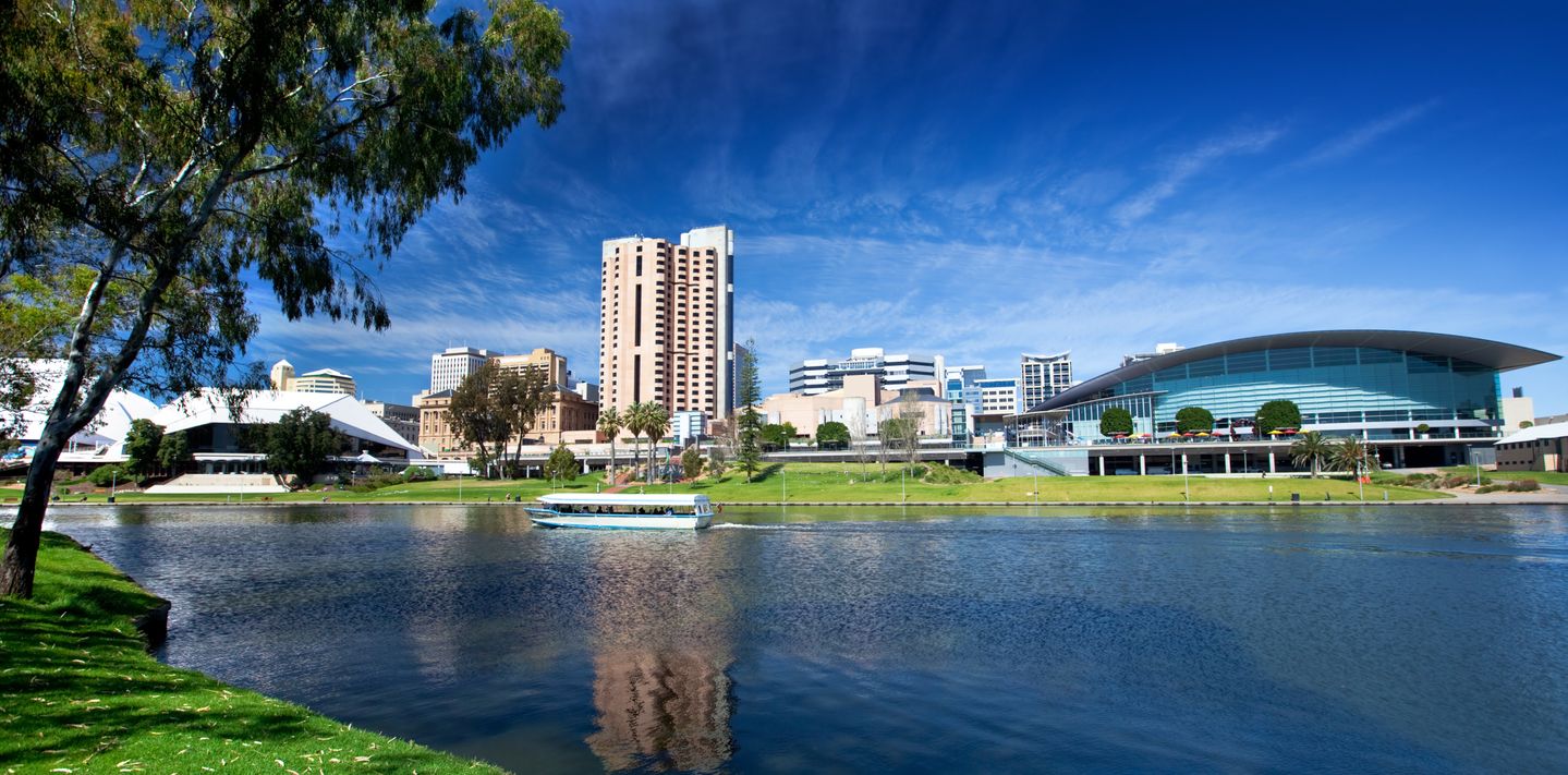 Enjoy a boat cruise on the River Torrens in Adelaide, South Australia.