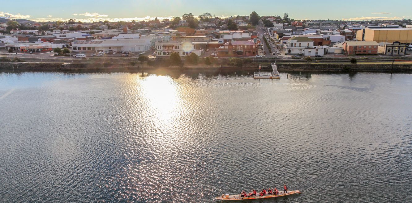 Sunset in on the Mersey River in Devonport, Tasmania.