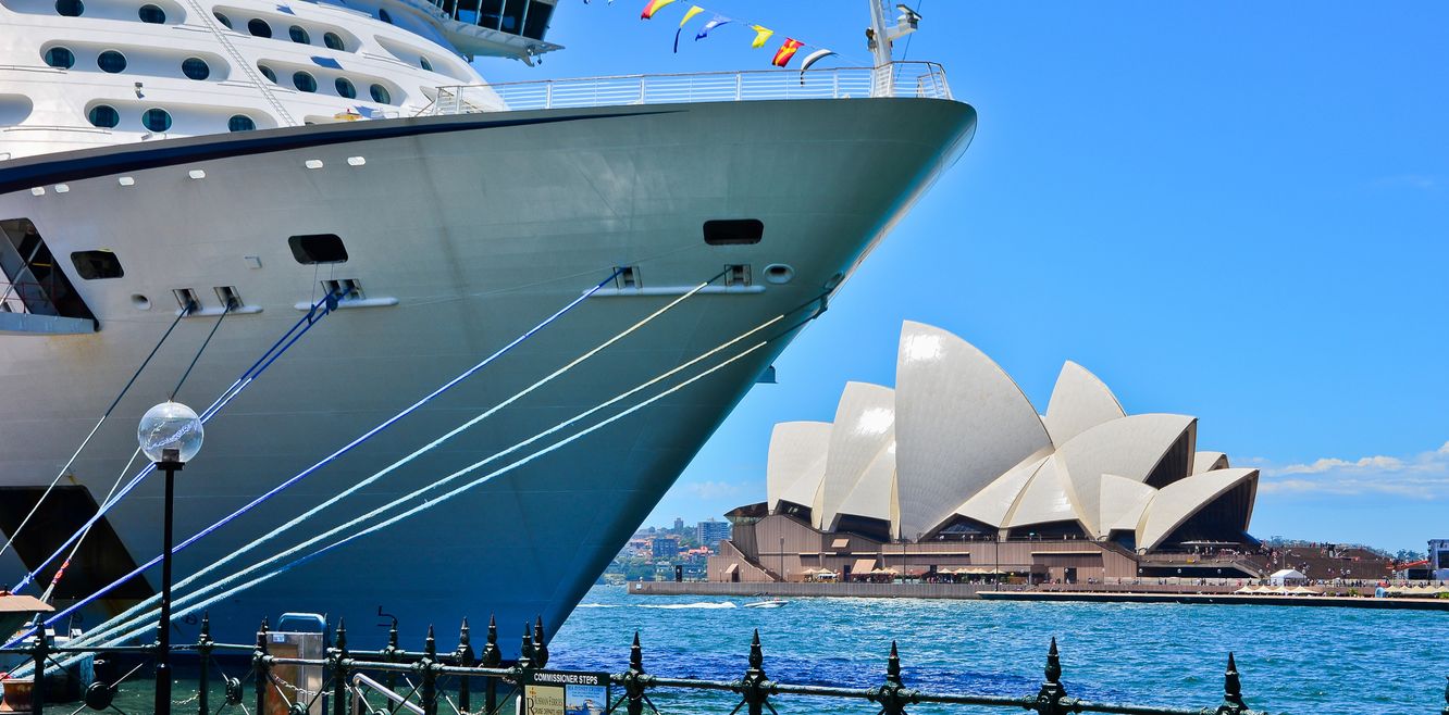 A cruise ship berthed at Sydney.