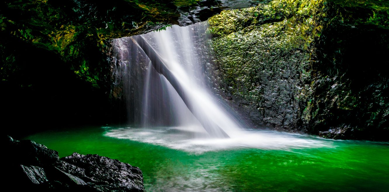 A natural bridge at Springbrook near the Gold Coast.