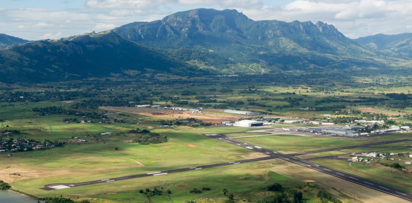 An aerial view of Nadi International Airport.