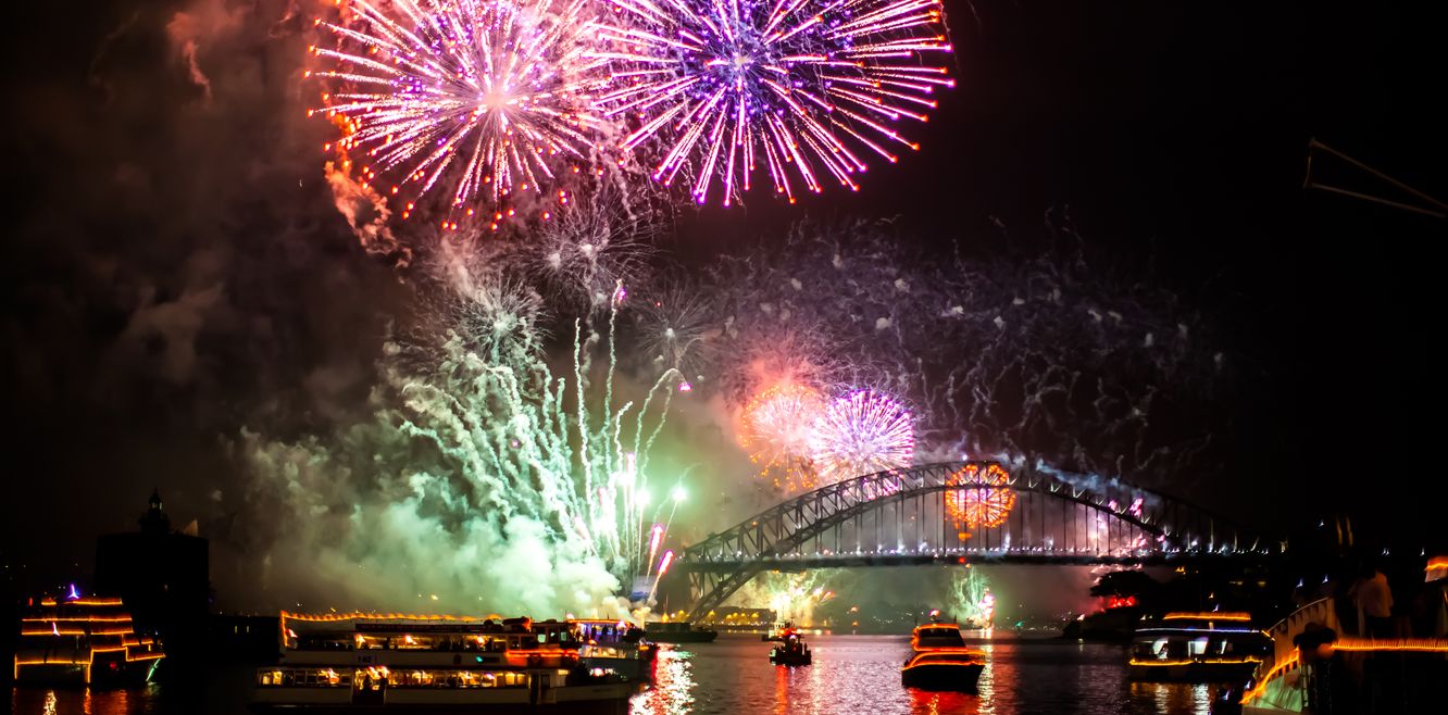Fireworks over Sydney Harbour.