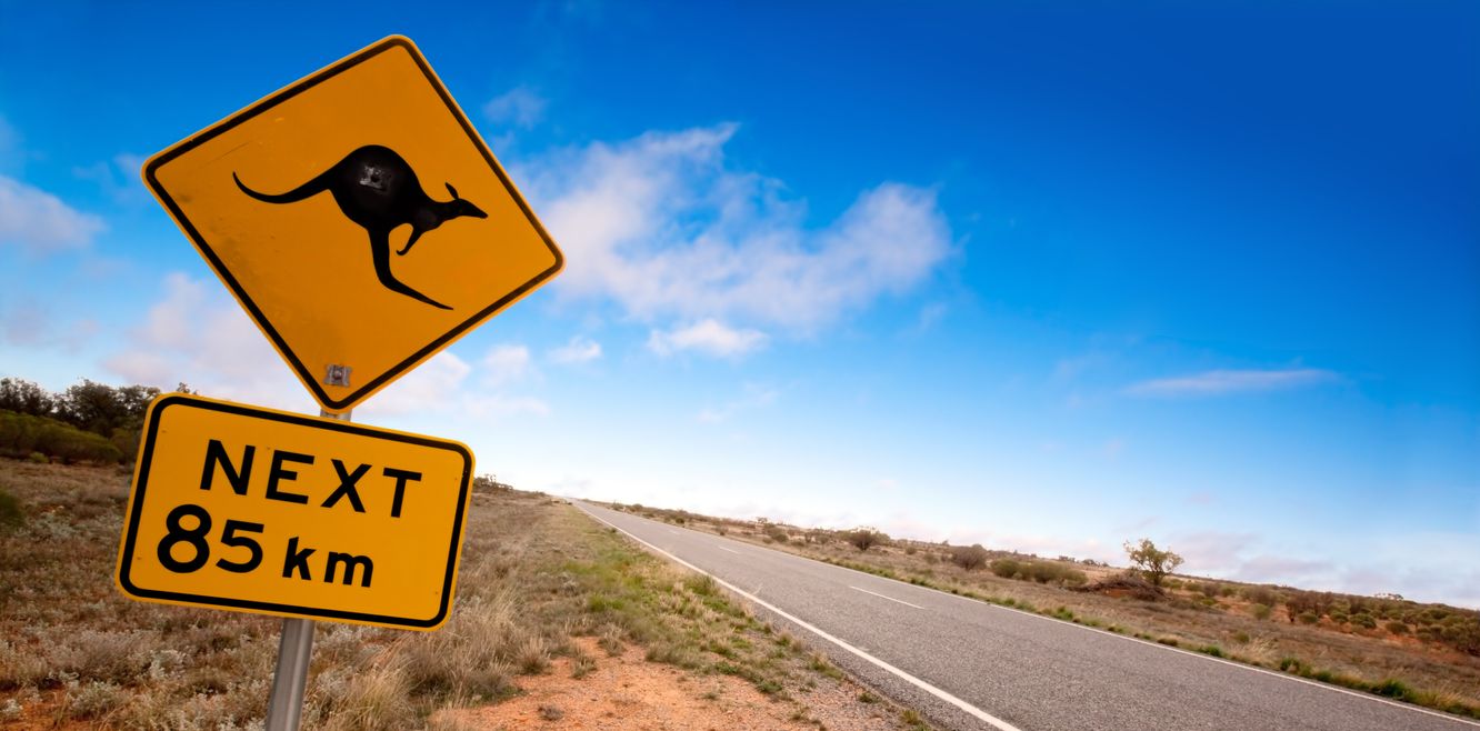 Outback road sign in Australia.