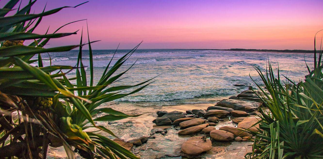 Purple sunset at Caloundra.