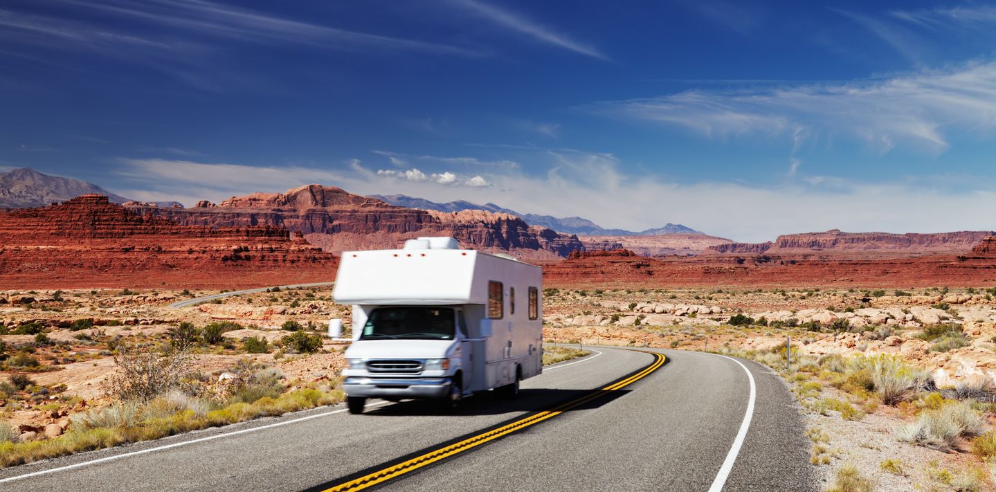 Traveling by motorhome in Utah.