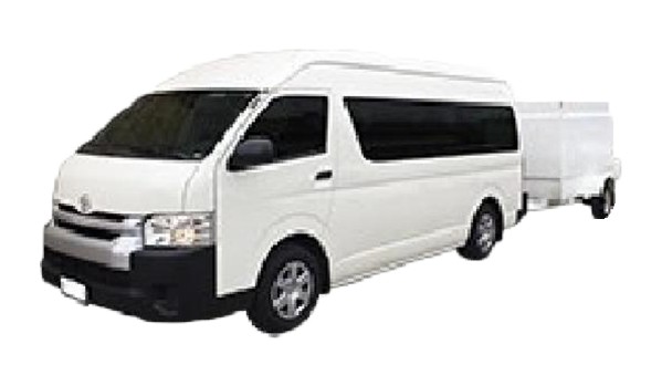 12 seater bus with luggage trailer