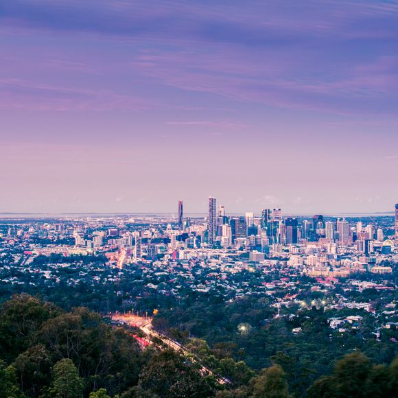 The view over Brisbane from Mount Coot-tha.