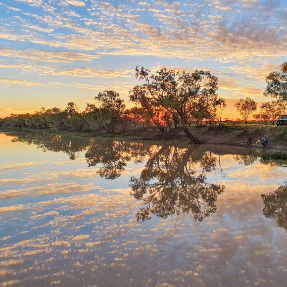 Sunset on the Thomson River at Longreach