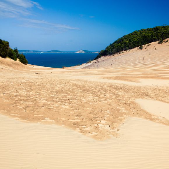 The impressive Carlo Sand Blow by Rainbow Beach.