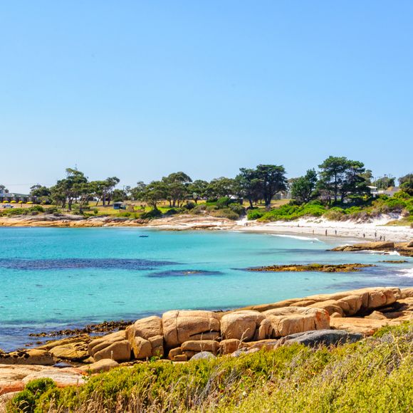 Bicheno is no slouch on the pretty beach front.