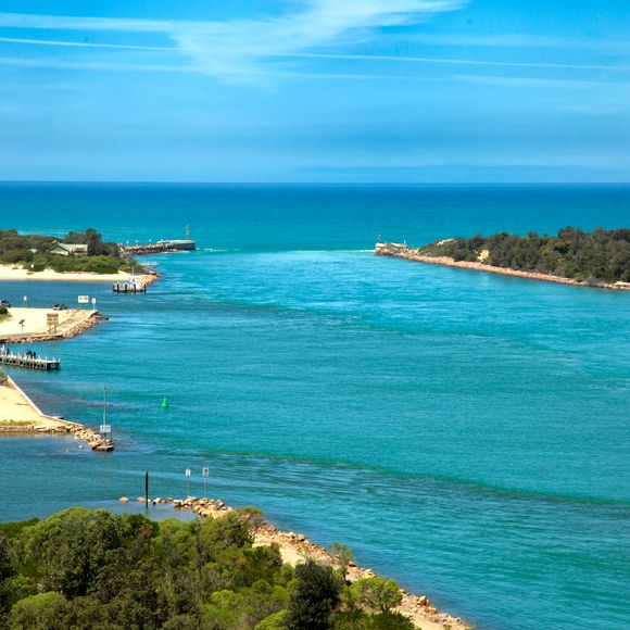 No shortage of shades of blue at Lakes Entrance.