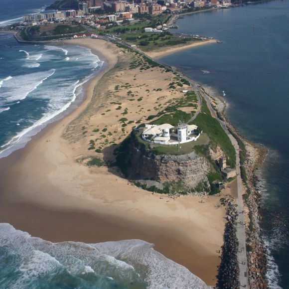 Nobbys Head Lighthouse from above.