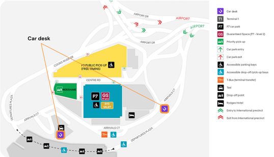 On-airport hire car desks