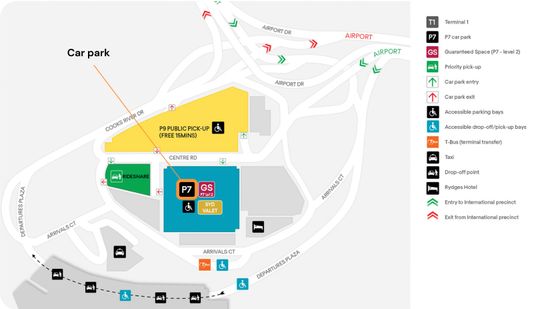 On-airport hire cars parked